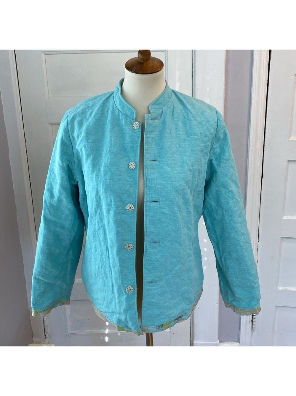 Reversible Silk Blend Quilted Jacket, Size S - Picture 16 of 17